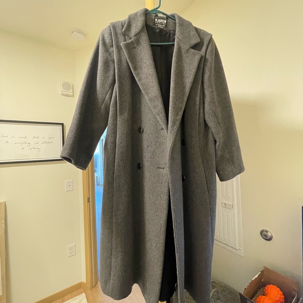 Grey vintage long pea coat